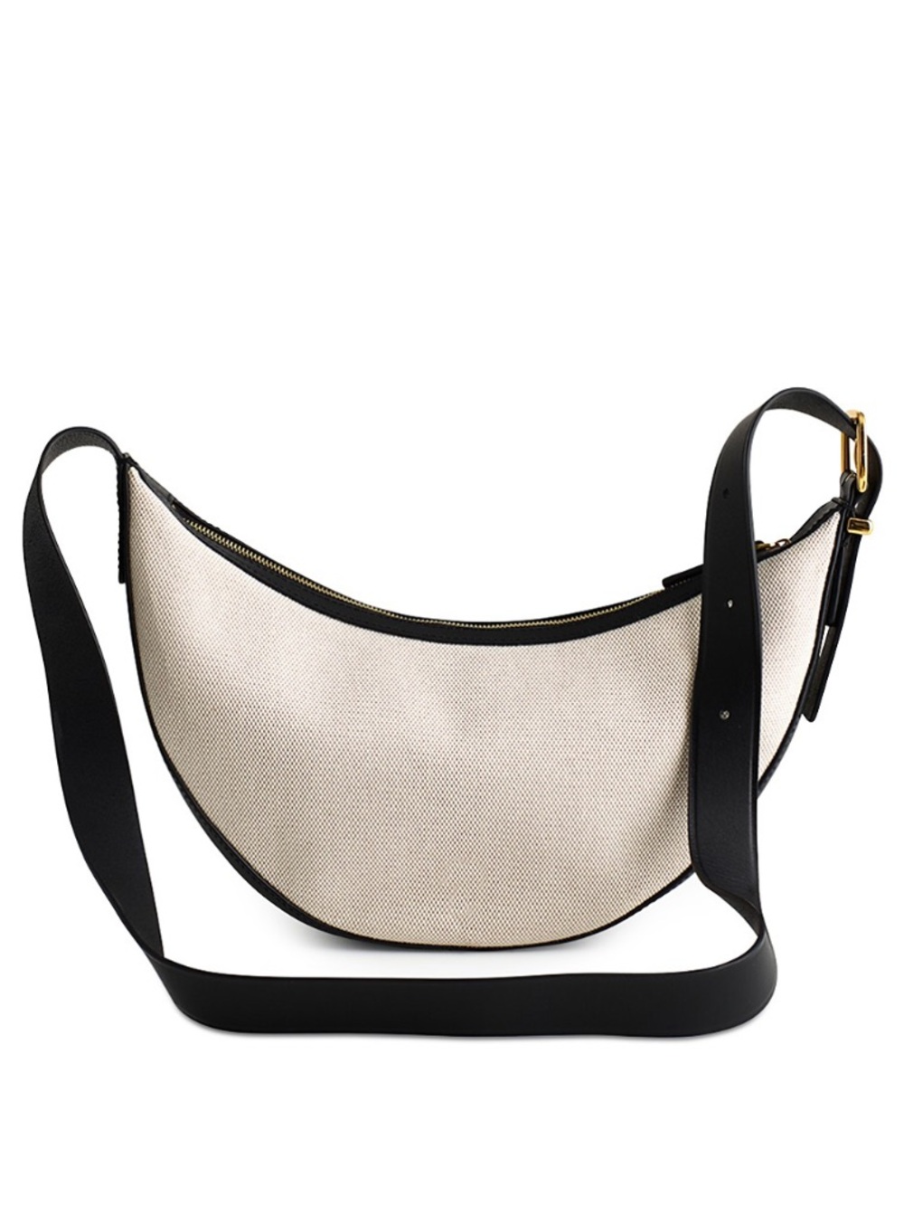 Madewell NWOT Sling Canvas Crescent Crossbody Bag in Natural and Black